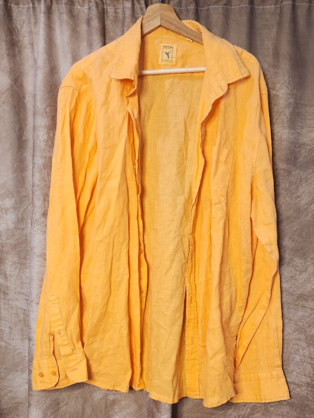 Men's Casual Button-Down Shirt in Orange